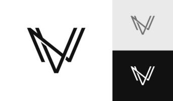 brief vn eerste monogram logo ontwerp vector