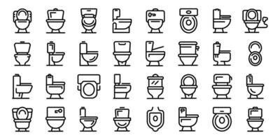 toilet kom pictogrammen reeks schets vector. wc schoon vector