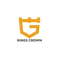 brief g koningen kroon gemakkelijk meetkundig logo vector