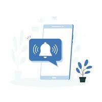 vector mobiel kennisgeving en sociaal media element ontwerp