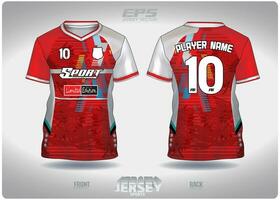 eps Jersey sport- overhemd vector.rood wit Indisch patroon ontwerp, illustratie, textiel achtergrond voor v-hals sport- t-shirt, Amerikaans voetbal Jersey overhemd vector