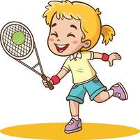 vector illustratie van kinderen spelen tennis