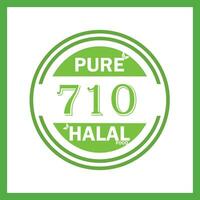 ontwerp met halal blad ontwerp 710 vector