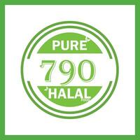 ontwerp met halal blad ontwerp 790 vector