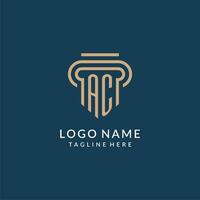 eerste ac pijler logo stijl, luxe modern advocaat wettelijk wet firma logo ontwerp vector