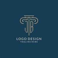 eerste brief jb pijler logo, wet firma logo ontwerp inspiratie vector