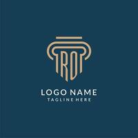 eerste ro pijler logo stijl, luxe modern advocaat wettelijk wet firma logo ontwerp vector