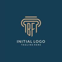 eerste bf pijler logo stijl, luxe modern advocaat wettelijk wet firma logo ontwerp vector
