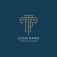 eerste brief ik p pijler logo, wet firma logo ontwerp inspiratie vector