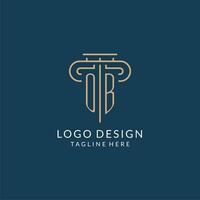eerste brief ob pijler logo, wet firma logo ontwerp inspiratie vector