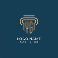 eerste ja pijler logo stijl, luxe modern advocaat wettelijk wet firma logo ontwerp vector