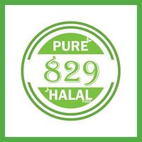 ontwerp met halal blad ontwerp 829 vector