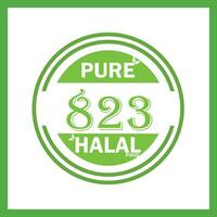 ontwerp met halal blad ontwerp 823 vector