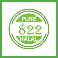 ontwerp met halal blad ontwerp 822 vector