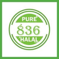 ontwerp met halal blad ontwerp 836 vector