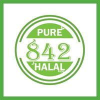 ontwerp met halal blad ontwerp 842 vector