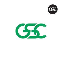brief gsc monogram logo ontwerp vector