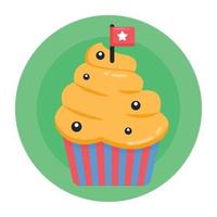 cupcake en vlag vector