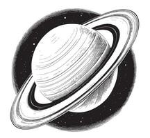 planeet Saturnus schetsen hand- getrokken in tekening stijl vector illustratie kosmos