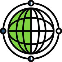 virtueel wereld wereldbol vector icoon ontwerp