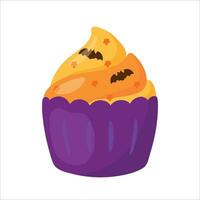 halloween koekje romig muffin voedsel toetje taart vector illustratie