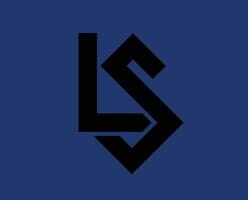 Lausanne sport symbool club logo zwart Zwitserland liga Amerikaans voetbal abstract ontwerp vector illustratie met blauw achtergrond