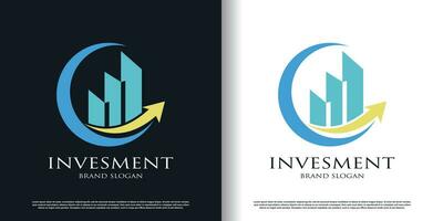 economisch logo met creatieve abstracte elementontwerp premium vector