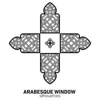 arabesk venster silhouetten. vector symbool traditioneel Islamitisch bogen. Arabisch traditioneel architectuur. Ramadan kareem ontwerp element. meetkundig ornament Arabisch patroon.