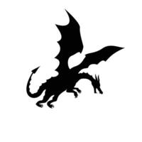 draak silhouet logo sjabloon vector illustratie. mythologie monster teken en symbool.