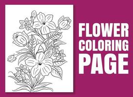 bloemen kleurboekpagina voor volwassenen en kinderen. kleurplaat vector