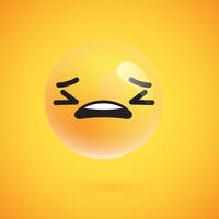 Leuke hoog-gedetailleerde gele emoticon voor Web, vectorillustratie vector