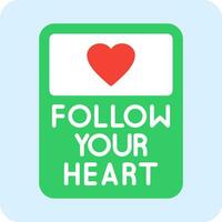 volgen uw hart vector icoon