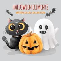 aquarel halloween collectie vector