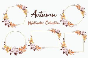 aquarel herfst gebladerte frames vector