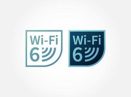 draadloze communicatie platte vector logo van wi-fi 6
