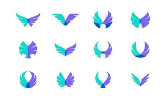 vleugel- of vrijheidslogo in eenvoudige en moderne stijl vector