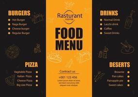 restaurant menu vector ontwerpsjabloon