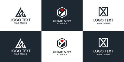 monogram set brief logo ontwerp vector