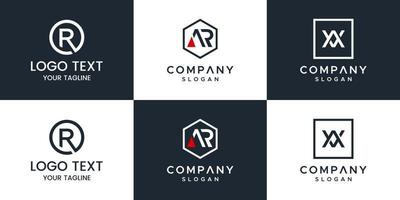 monogram set brief logo ontwerp vector