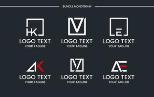 monogram set brief logo ontwerp vector