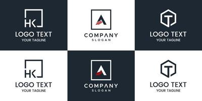 monogram set brief logo ontwerp vector