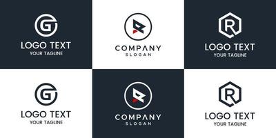 monogram set brief logo ontwerp vector