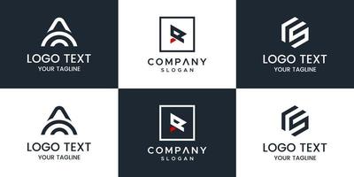 monogram set brief logo ontwerp vector