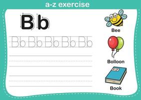 alfabet az oefening met cartoon woordenschat illustratie vector