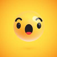 Leuke hoog-gedetailleerde gele emoticon voor Web, vectorillustratie vector