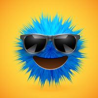 Hoog-gedetailleerd 3D bont smiley emoticon, vectorillustratie vector