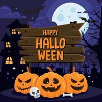 vlakke stijl van gelukkig halloween-concept vector