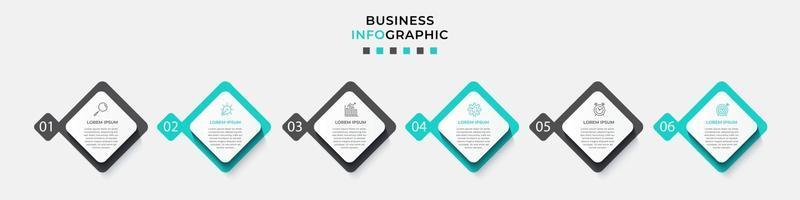 infographic ontwerpsjabloon met pictogrammen en 6 opties of stappen vector