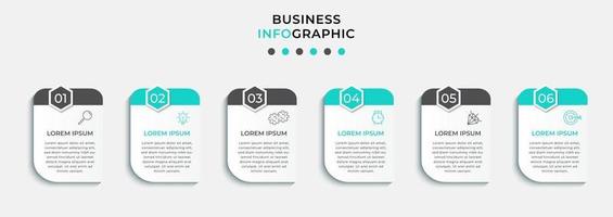 infographic ontwerpsjabloon met pictogrammen en 6 opties of stappen vector