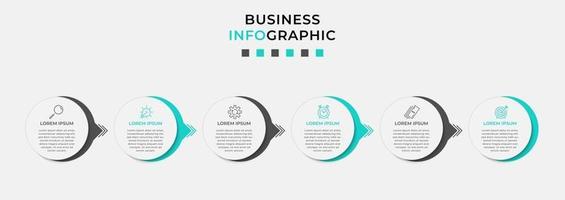 infographic ontwerpsjabloon met pictogrammen en 6 opties of stappen vector